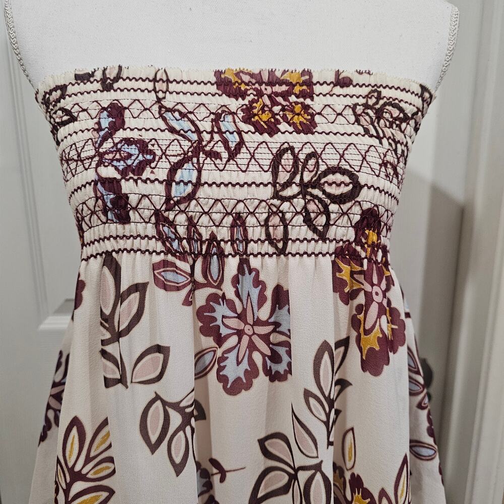 Tory Burch 100% Silk Floral Strapless Midi Dress Size S - Picture 6 of 6